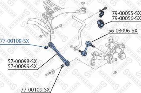 Stellox 77-00109-SX - Сайлентблок, важеля підвіски колеса autozip.com.ua