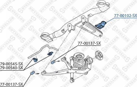 Stellox 77-00102-SX - Сайлентблок, важеля підвіски колеса autozip.com.ua