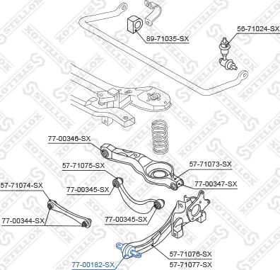 Stellox 77-00182-SX - Сайлентблок, важеля підвіски колеса autozip.com.ua