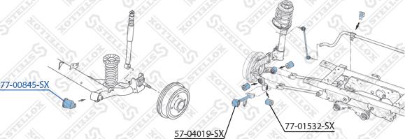 Stellox 77-00845-SX - Сайлентблок, важеля підвіски колеса autozip.com.ua