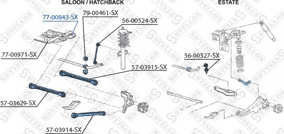 Stellox 77-00843-SX - Сайлентблок, важеля підвіски колеса autozip.com.ua