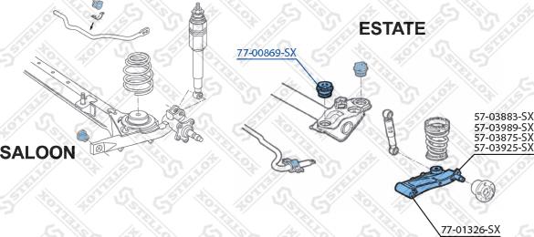 Stellox 77-00869-SX - Сайлентблок, важеля підвіски колеса autozip.com.ua