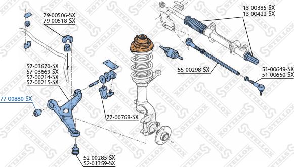 Stellox 77-00880-SX - Сайлентблок, важеля підвіски колеса autozip.com.ua