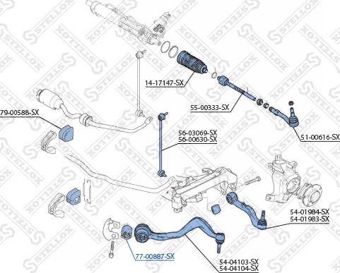 Stellox 77-00887-SX - Сайлентблок, важеля підвіски колеса autozip.com.ua