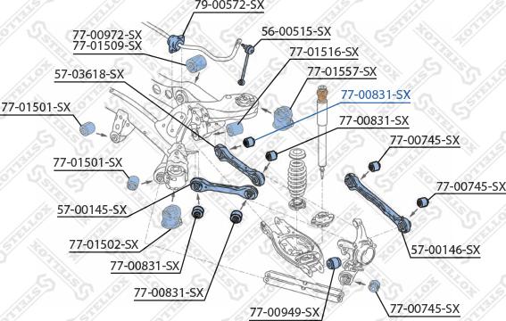 Stellox 77-00831-SX - Сайлентблок, важеля підвіски колеса autozip.com.ua