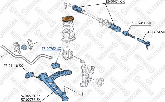 Stellox 77-00762-SX - Сайлентблок, важеля підвіски колеса autozip.com.ua