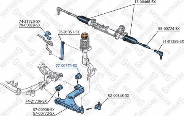 Stellox 77-00779-SX - Сайлентблок, важіль підвіски колеса autozip.com.ua