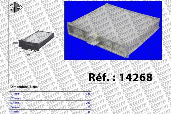 Storm 14268 - Фільтр, повітря у внутрішній простір autozip.com.ua