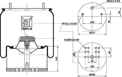 ST-Templin 04.060.6006.990 - Кожух пневматичної ресори autozip.com.ua