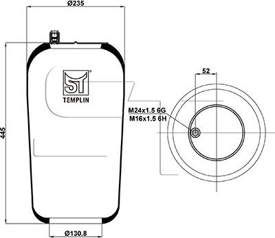 ST-Templin 04.060.6006.941 - Кожух пневматичної ресори autozip.com.ua