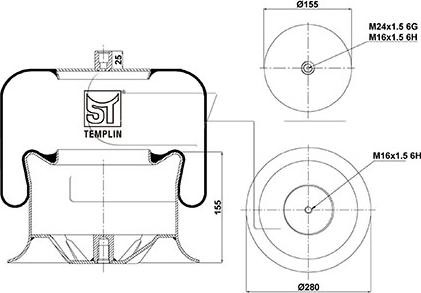 ST-Templin 04.060.6006.960 - Кожух пневматичної ресори autozip.com.ua