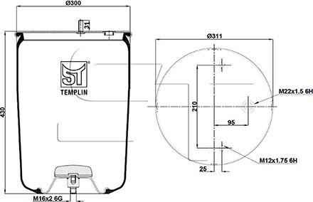 ST-Templin 04.060.6006.410 - Кожух пневматичної ресори autozip.com.ua