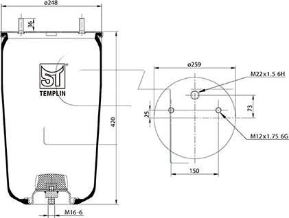 ST-Templin 04.060.6006.380 - Кожух пневматичної ресори autozip.com.ua