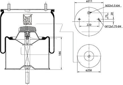 ST-Templin 04.060.6006.270 - Кожух пневматичної ресори autozip.com.ua