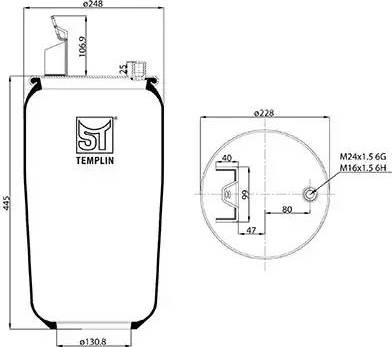 ST-Templin 04.060.6106.991 - Кожух пневматичної ресори autozip.com.ua