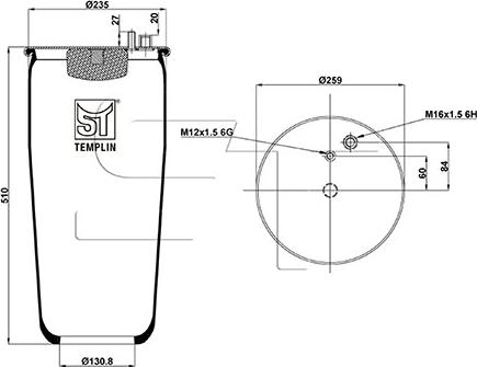 ST-Templin 04.060.6106.940 - Кожух пневматичної ресори autozip.com.ua