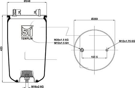 ST-Templin 04.060.6106.401 - Кожух пневматичної ресори autozip.com.ua