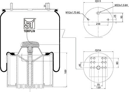 ST-Templin 04.060.6106.540 - Кожух пневматичної ресори autozip.com.ua