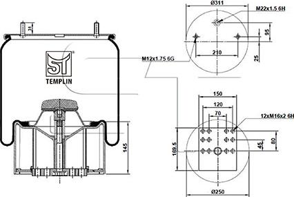 ST-Templin 04.060.6106.560 - Кожух пневматичної ресори autozip.com.ua