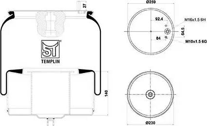 ST-Templin 04.060.6106.670 - Кожух пневматичної ресори autozip.com.ua