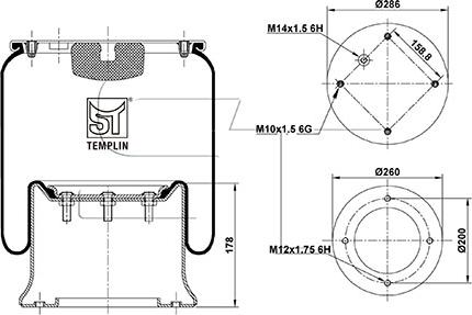 ST-Templin 04.060.6106.330 - Кожух пневматичної ресори autozip.com.ua