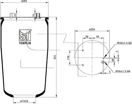 ST-Templin 04.060.6106.260 - Кожух пневматичної ресори autozip.com.ua