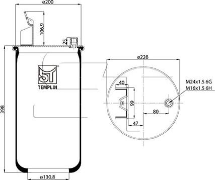 ST-Templin 04.060.6206.061 - Кожух пневматичної ресори autozip.com.ua