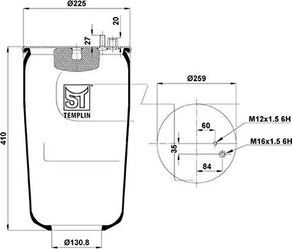 ST-Templin 04.060.6206.250 - Кожух пневматичної ресори autozip.com.ua