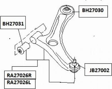 Subaru #20202-KG012 - Сайлентблок, важеля підвіски колеса autozip.com.ua