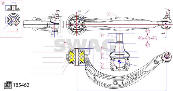 Swag 33 10 9928 - Важіль незалежної підвіски колеса autozip.com.ua