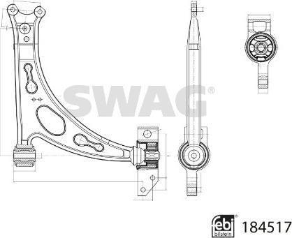 Swag 33 10 9416 - Важіль незалежної підвіски колеса autozip.com.ua