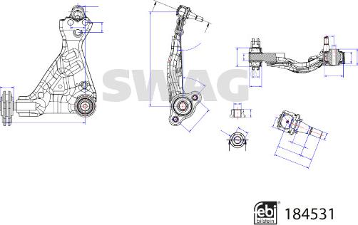 Swag 33 10 9424 - Важіль незалежної підвіски колеса autozip.com.ua