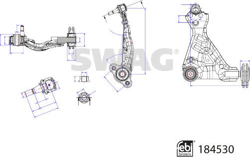 Swag 33 10 9423 - Важіль незалежної підвіски колеса autozip.com.ua