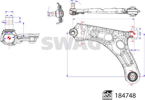 Swag 33 10 9546 - Важіль незалежної підвіски колеса autozip.com.ua