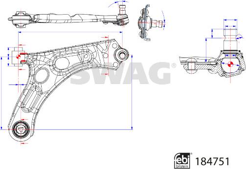 Swag 33 10 9547 - Важіль незалежної підвіски колеса autozip.com.ua