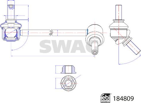 Swag 33 10 9579 - Тяга / стійка, стабілізатор autozip.com.ua