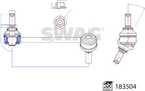 Swag 33 10 9695 - Тяга / стійка, стабілізатор autozip.com.ua