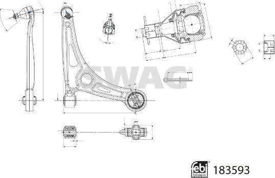 Swag 33 10 9060 - Важіль незалежної підвіски колеса autozip.com.ua