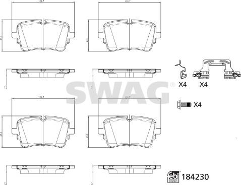 Swag 33 10 9320 - Гальмівні колодки, дискові гальма autozip.com.ua