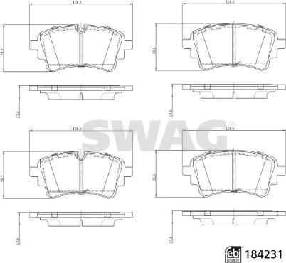 Swag 33 10 9321 - Гальмівні колодки, дискові гальма autozip.com.ua