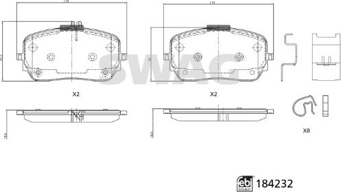 Swag 33 10 9322 - Гальмівні колодки, дискові гальма autozip.com.ua