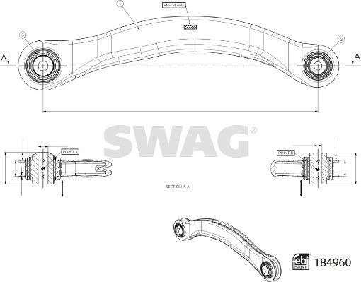 Swag 33 10 9715 - Важіль незалежної підвіски колеса autozip.com.ua