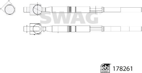 Swag 33 10 4443 - Осьовий шарнір, рульова тяга autozip.com.ua