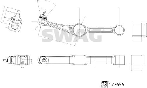 Swag 33 10 4238 - Важіль незалежної підвіски колеса autozip.com.ua