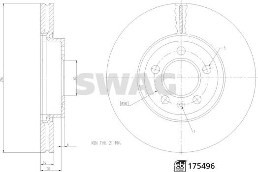 Swag 33 10 6928 - Гальмівний диск autozip.com.ua