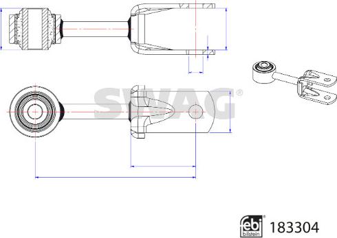 Swag 33 10 8904 - Тяга / стійка, стабілізатор autozip.com.ua