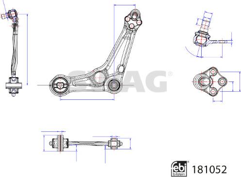 Swag 33 10 8086 - Важіль незалежної підвіски колеса autozip.com.ua