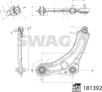 Swag 33 10 8226 - Важіль незалежної підвіски колеса autozip.com.ua