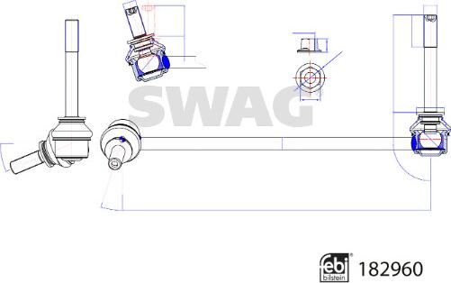 Swag 33 10 8785 - Тяга / стійка, стабілізатор autozip.com.ua