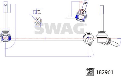 Swag 33 10 8787 - Тяга / стійка, стабілізатор autozip.com.ua